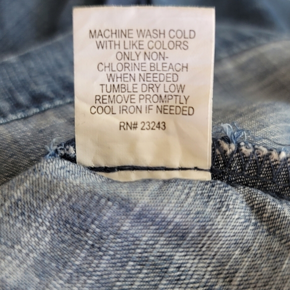 New York & Company Chambray Off-the- Shoulder Ruffle Romper, XL, Pre-owned - Picture 9 of 9